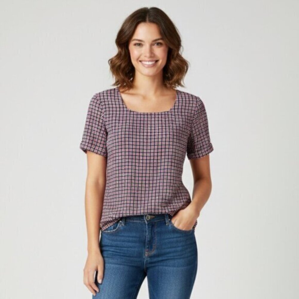 Tommy Hilfiger Women's Blouse Geometric Print Size 4 Business casual work office